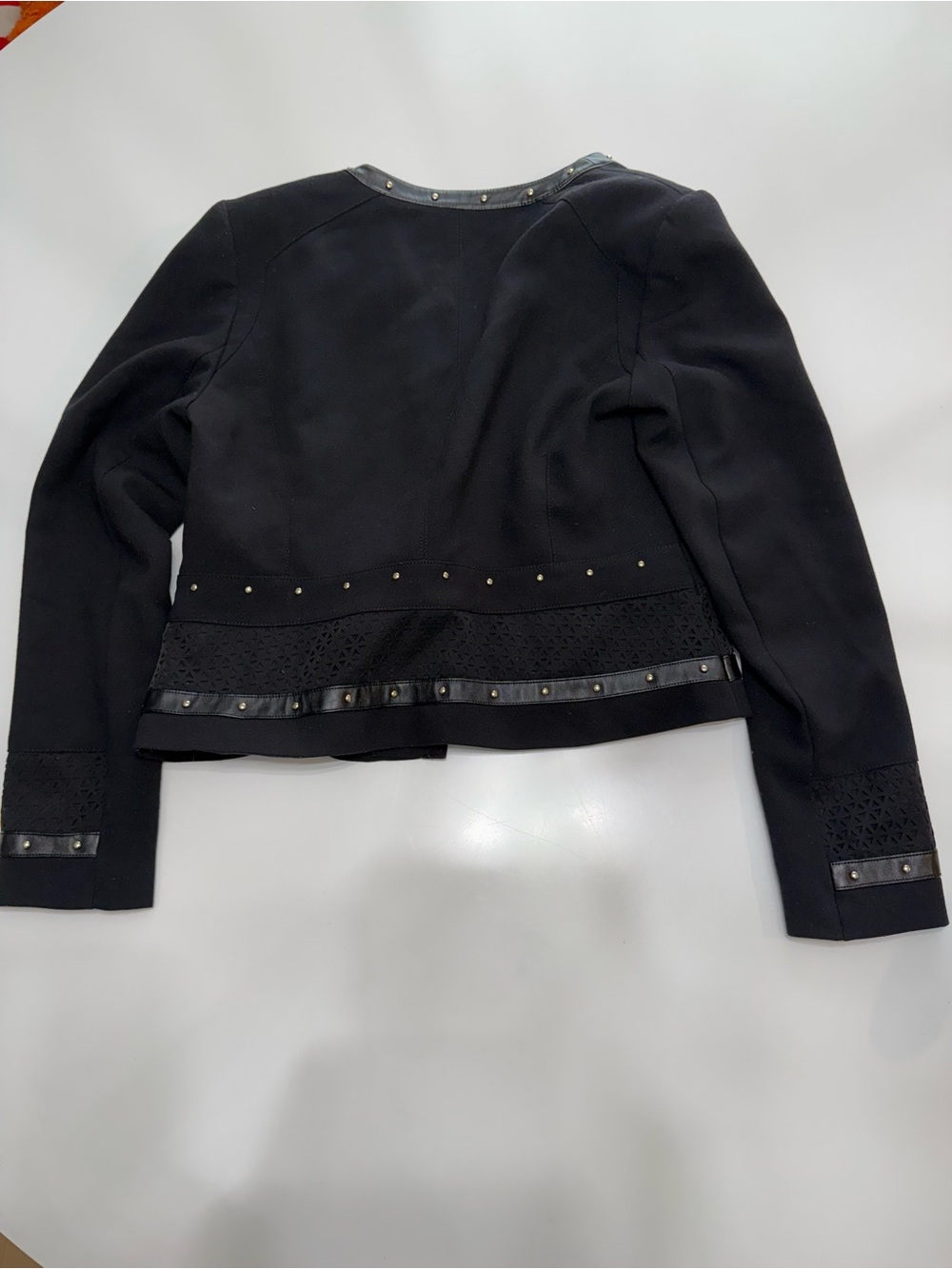White House Black Market Black Studded Jacket Size 8 - Picture 8 of 8